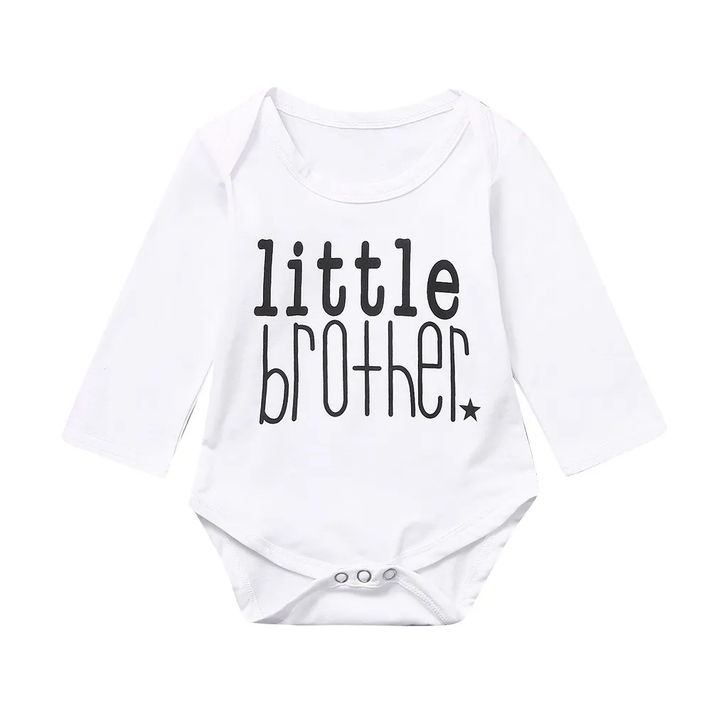 Зимний комбинезон с надписью «Big Little Brother» для новорожденных, Одежда для новорожденных, одежда для малышей, roupa infantil для мальчиков - Цвет: B