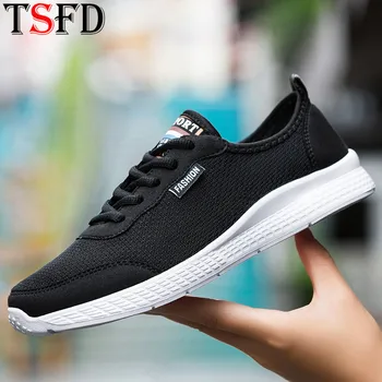 

Soft Men's Sneaker Air Mesh Men Sport Shoes Man Sports Lightweight Running Shoe Man Platform Shoes Black Men Shoe Big Size 50 V7
