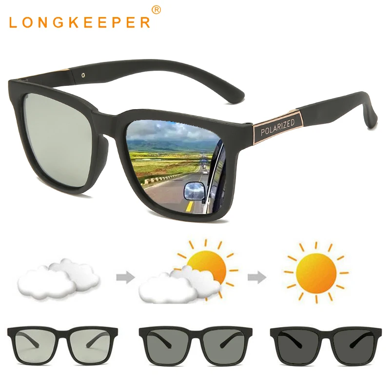 

LongKeeper Photochromic Sunglasses Men Women Polarized Chameleon Glasses Male Driver Driving Sun Glasses UV400 Goggles