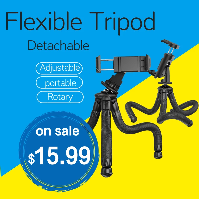 2 в 1 портативный Настольный Гибкий штатив для Go Pro с поворотом на 360