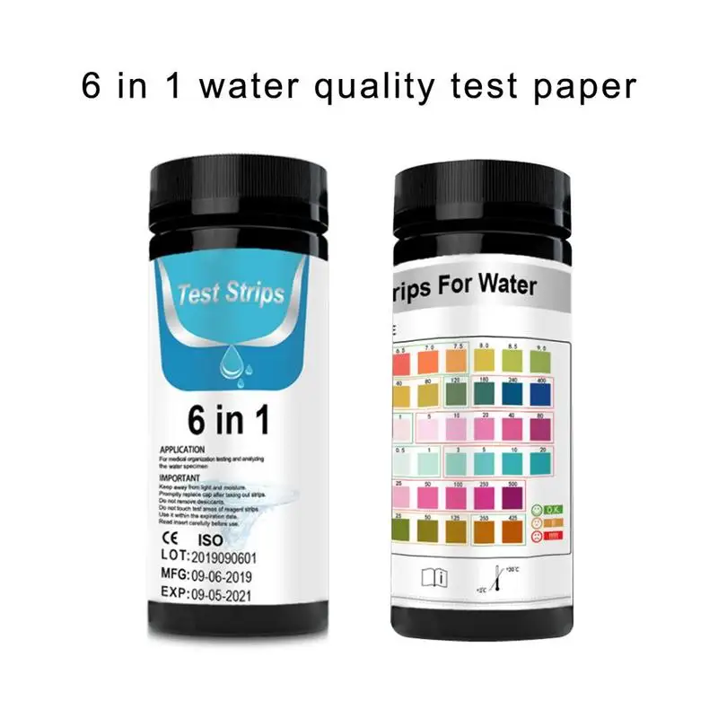 50Pcs 6 In 1 Aquarium Test Strip Testen Zuurgraad En Alkaliteit Ph Kh Gh Nitraat Nitriet Aquarium Test papier Alkaline Testen