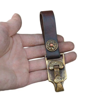 

LAOJUNLU Pure Copper Belt Buckle Cowhide Waist Pendant Imitation Antique Old