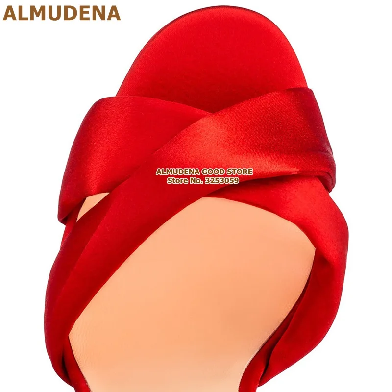 红色黑色色丁布后跟大蝴蝶结系带凉鞋尖头单鞋CL款 (4)