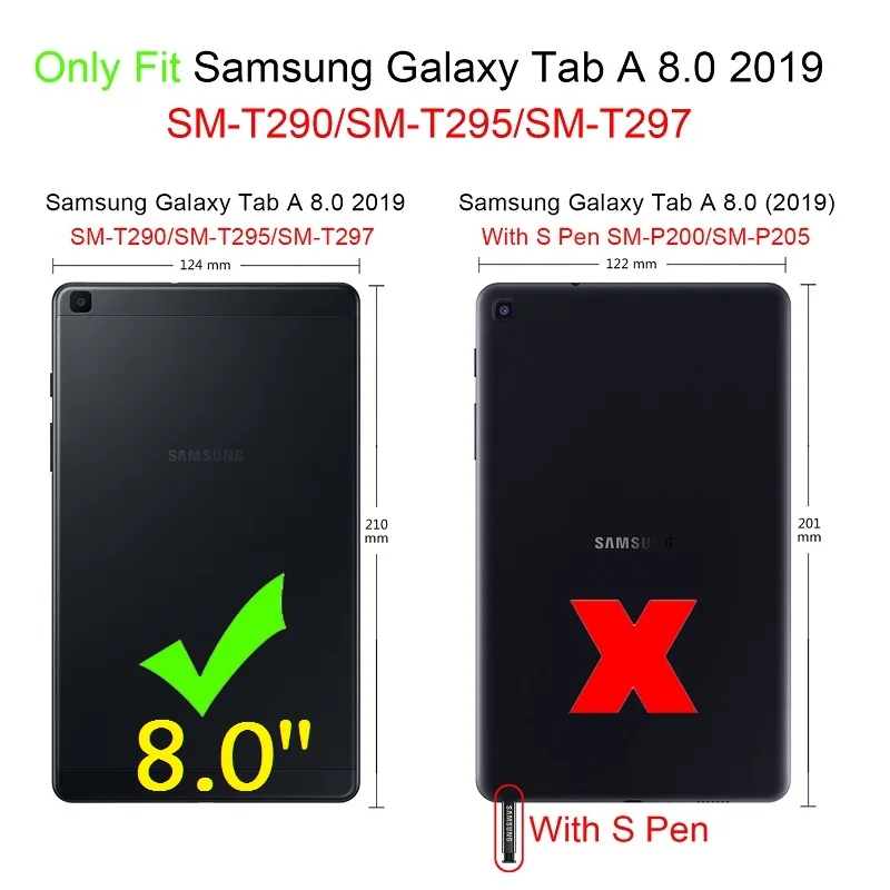 Inteligente para Samsung Galaxy Tab a 8.02023 Sm-t290 T295 T297 Rotação 360 pu 80 Polegadas Case - Imagem 6
