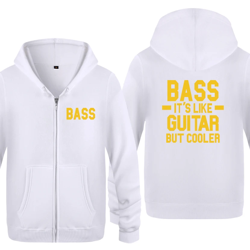 Забавные мужские толстовки с капюшоном BASS It's Like Guitar But Cooler, мужские флисовые кардиганы на молнии, толстовки с капюшоном - Цвет: BAY HUAT