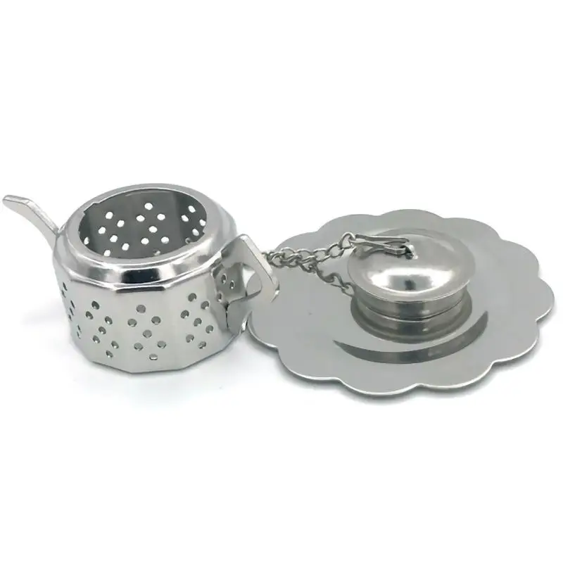 TPFOCUS Pot Mug Tea Strainer Simple Stainless Steel Kettle Shape Tea Leaf Strainer Filter Kitchen Tea Infuser
