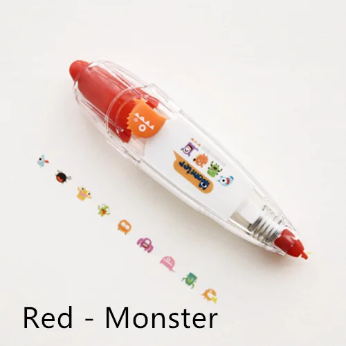 Red monster Милые животные кружево Корректирующая лента клейкой ленты papeleria материал Эсколар канцелярские Schoo - Цвет: Red monster