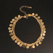 Новая продукция, популярный пляжный ножной браслет, металлический цветной браслет на ногу с блестками, Женский многоярусный ножной браслет