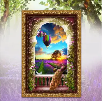 

Diy Diamond Painting Cross Stitch Peacock Mountain Villa Diamond Embroidery Balloon Lavender Drill Rubik's Cube Drill Landscape