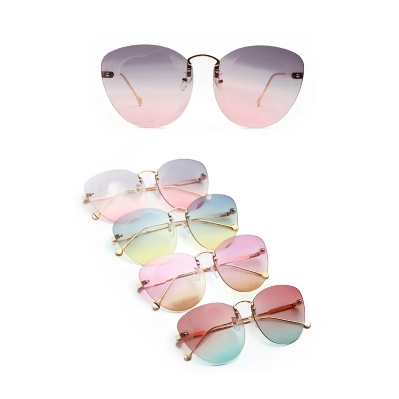 Мода Glasse прозрачные прогрессивные цветные линзы Ac без полей кошачий глаз очки Женские Красочные Кристальные солнцезащитные очки