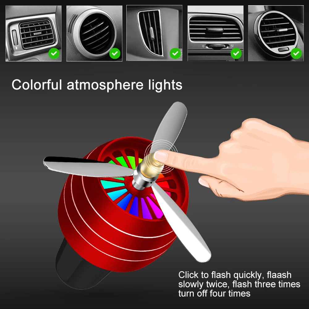 Освежитель воздуха для автомобиля, светодиодный, мини-кондиционер, вентиляционное отверстие, парфюмерный зажим, ароматерапия, ароматизатор, автомобильные аксессуары из сплава