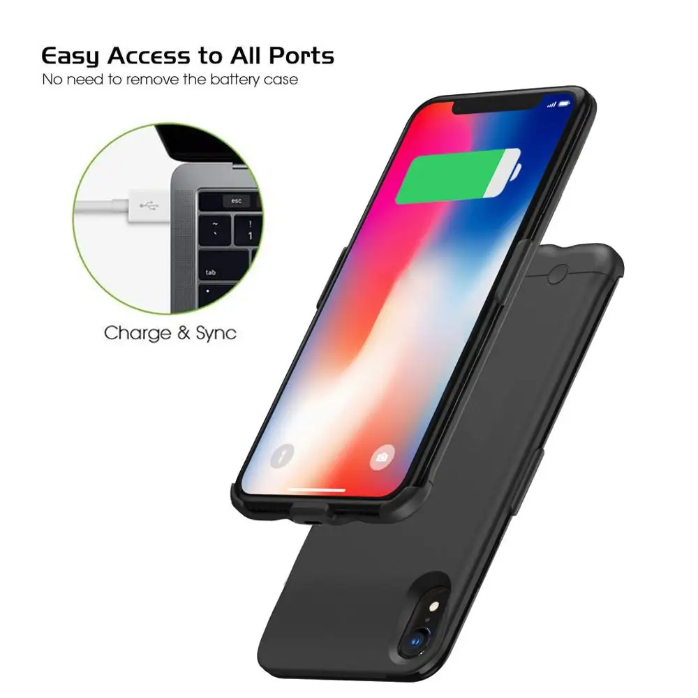 KQJYS Power Bank зарядное устройство чехол для iPhone XR X XS портативный ультра тонкий