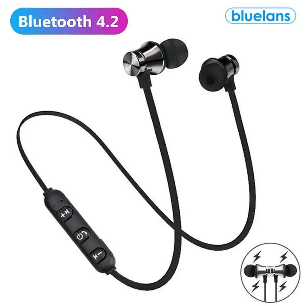 XT11-Auriculares deportivos inalámbricos con Bluetooth, dispositivo de audio estéreo magnético, a prueba de agua, con micrófono, para iPhone y Samsung