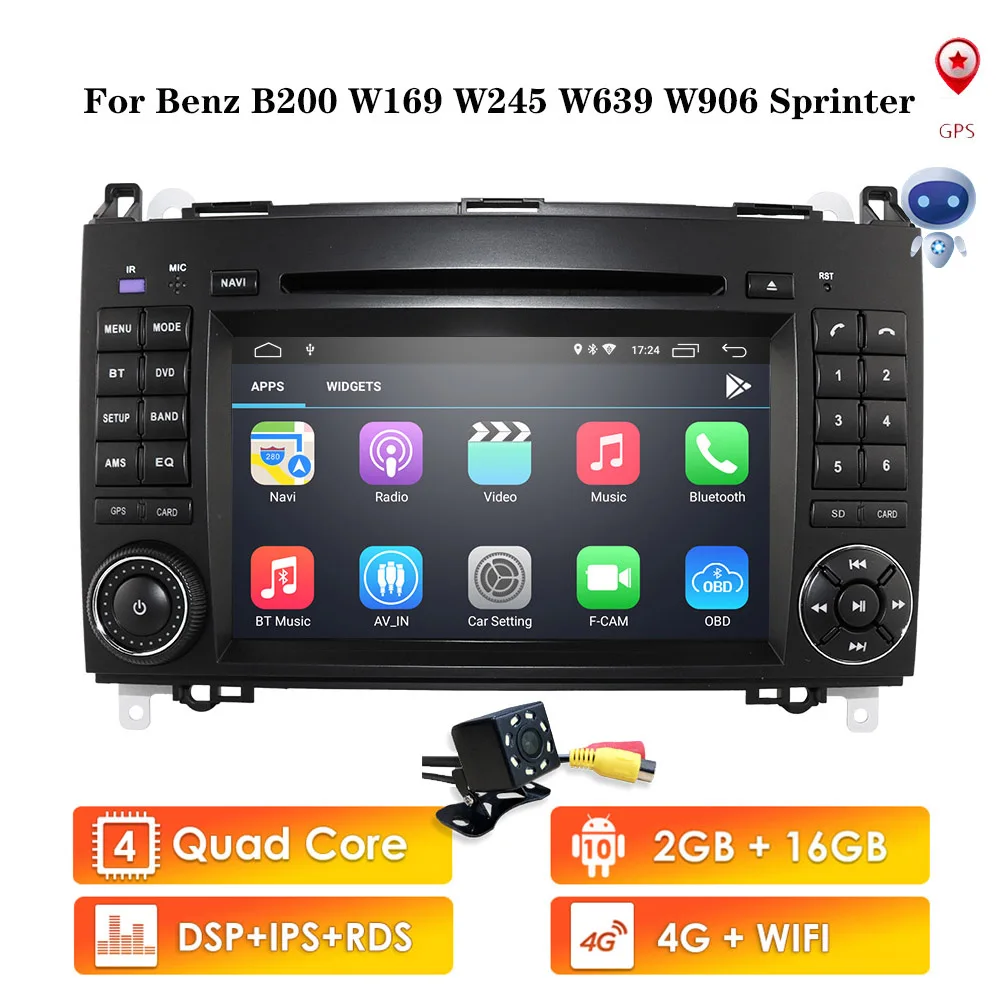 Android 9 2Din автомобильное радио для машины DVD gps головное устройство Mercedes Benz B200 B Class