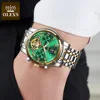 OLEVS, reloj mecánico automático para hombre, vestido Stianless de marca superior, reloj de pulsera de lujo con Luna phaseTourbillon, reloj de pulsera para regalo para hombre ► Foto 3/6