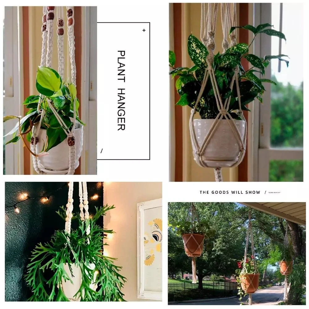 Utensili Per Il Giardinaggio Appendiabiti Per Piante Macrame Piante Sospese Plant Hangers Corda - Foto 4
