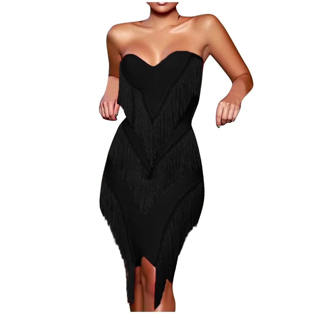 Vestidos, женские платья, вечерние, Клубные, очень эластичные, с кисточками, с запахом, платья для женщин, одежда принцессы, однотонное облегающее платье без бретелек