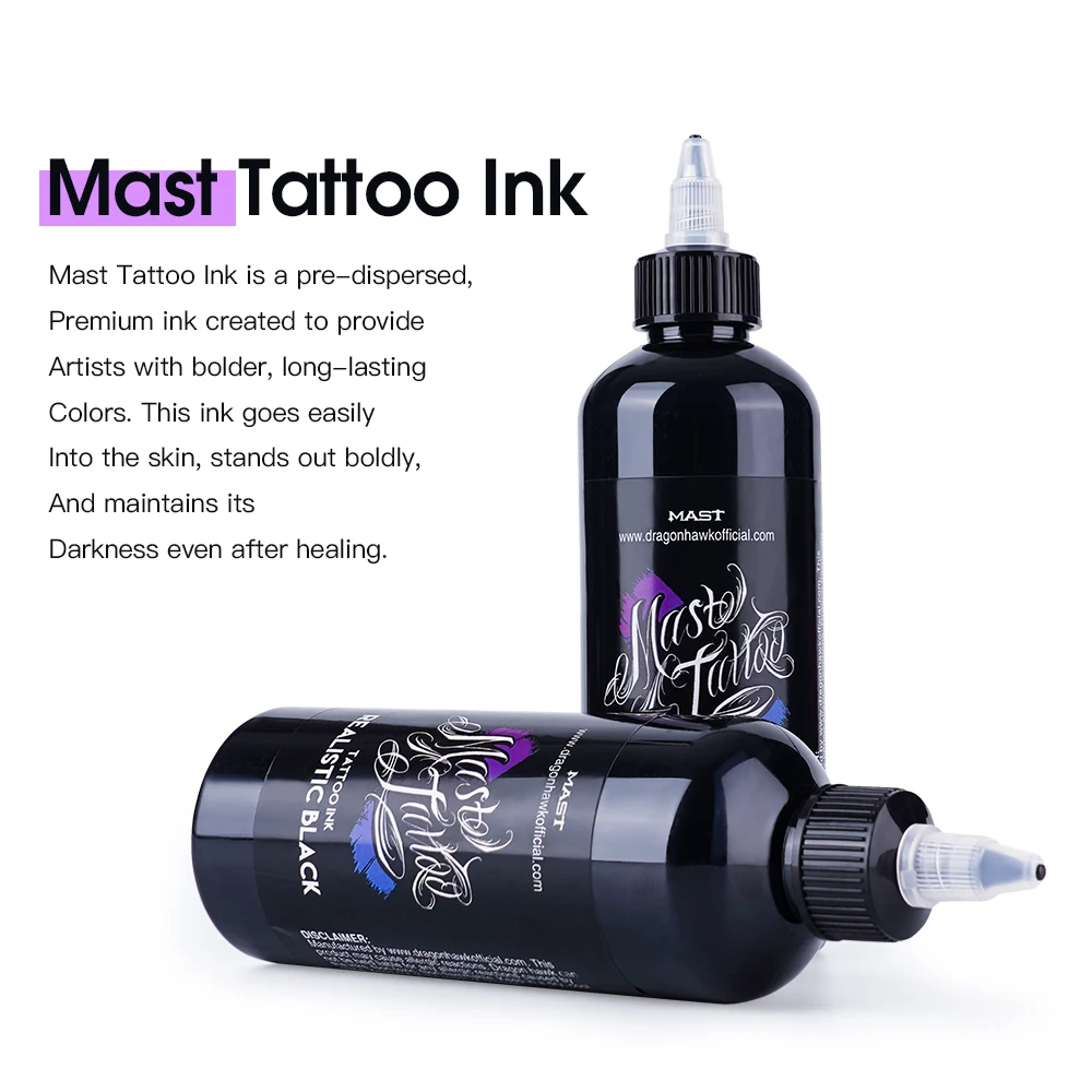 tinta de tatuagem portátil com pigmento preto garrafas mastro profissional