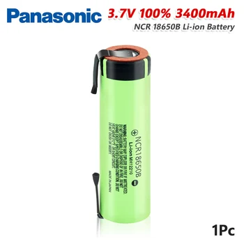 

Panasonic 3.7V battery Flashlight batteries 3400mAh NCR18650B Battery With 2 Tabs High Drain 20A For Torch Vape