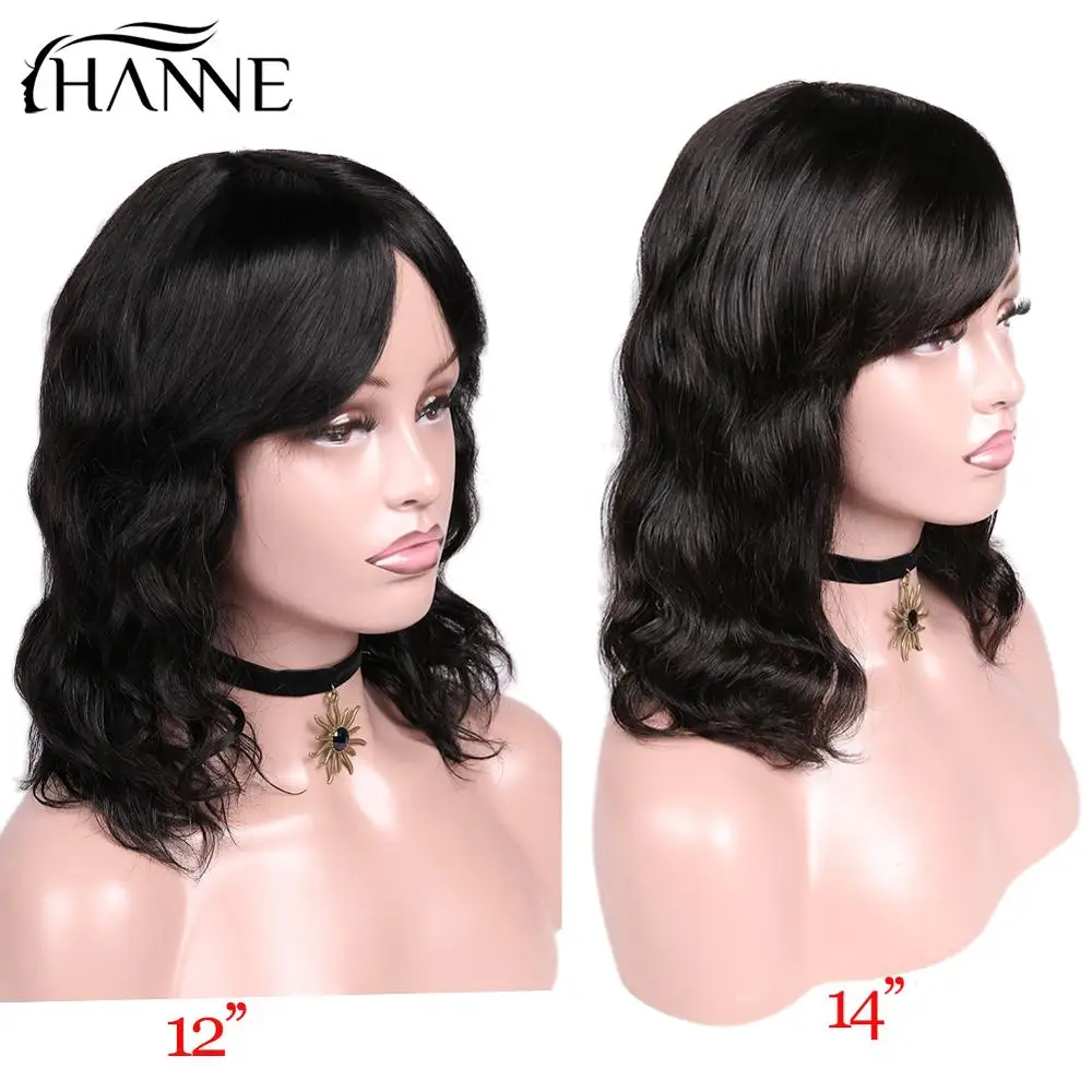 Natural Wave Human Hair Wigs With Free Part Wigs Brazilian Human Wig 100% Human Remy Hair Wig Black/White Women Free Shipping
