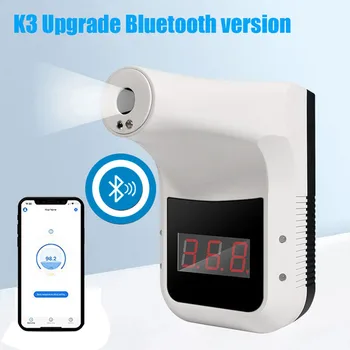

With Bluetooth K3 infrared thermometer digital precision non-contact automatic alarm hanging wall-mounted thermometer+Battery q5