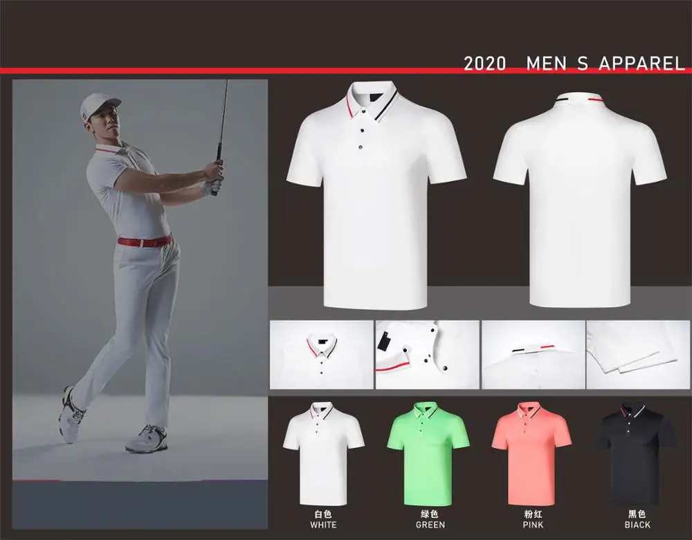 

K 2019 golf men's casual short-sleeved breathable sweat-wicking quick-drying T-shirt sports golf clothing free shipping fee