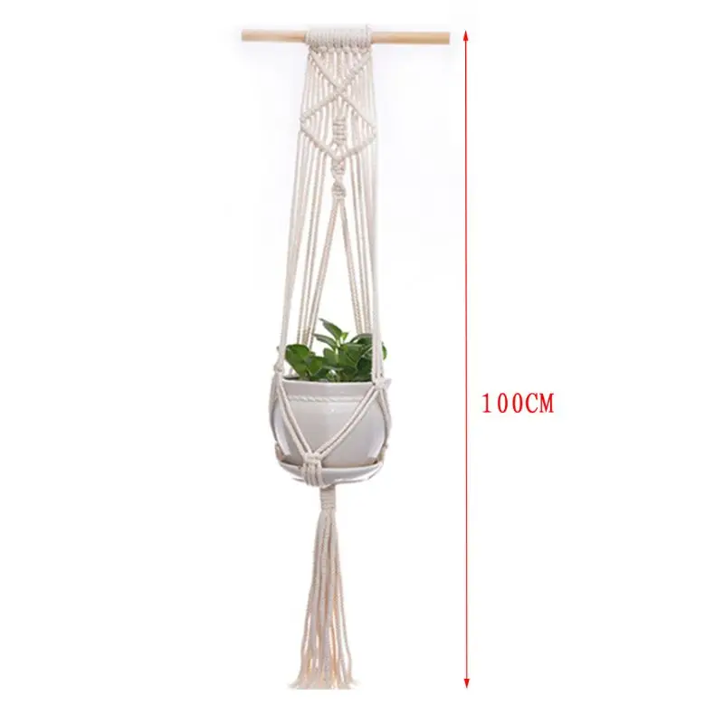 3pcs/set Macrame Plant Hanger Cotton Rope Hanging Basket Flower Pots Net Decor E65B