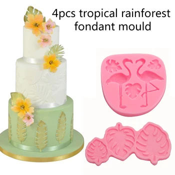

Creative 4pcs Leaf Leaves Jungle Biscuit Cookie Cutter Fondant Cake Decorating Mold DIY Cookie Mold Baking Tools For Kitchen
