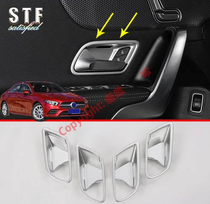 

ABS Pearl Chrome Interior Door Handle Cover Trim For Benz A Class W177 2019 2020 Car Accessories Stickers W4