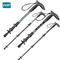 Short T-handle Walking Stick 46-100cm Carbon Fibers 3 Sections Telescopic Mountain-climbing Crutch 1