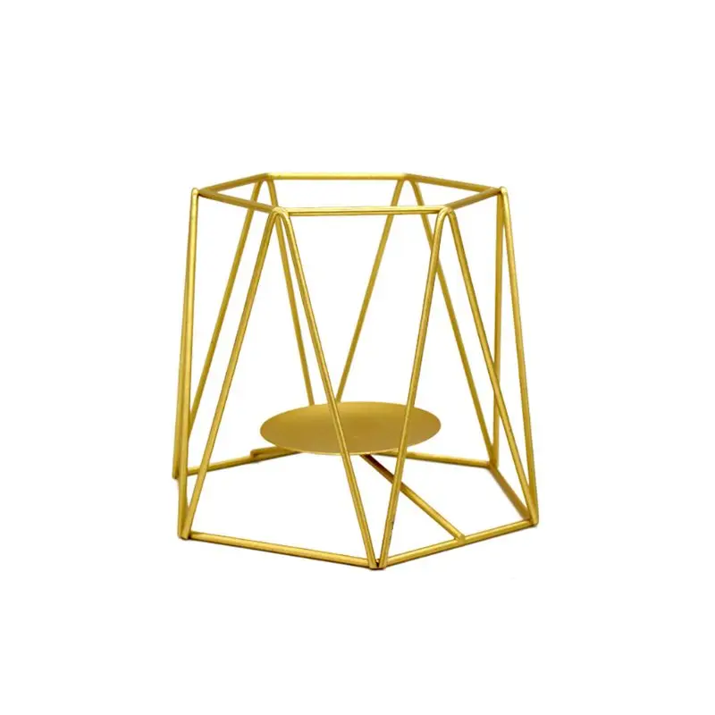 Скандинавском стиле 3D геометрический Подсвечник металл Кованое железо ужин подсвечник Свадебная вечеринка домашний декор CORC