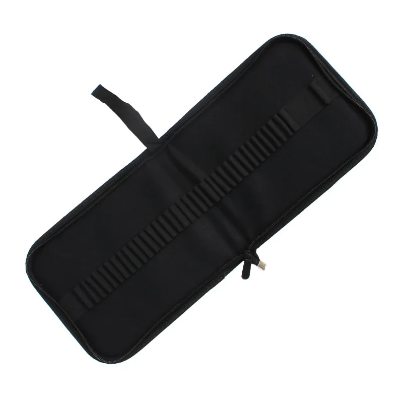 1pc 36holes Black Canvas Pencil Case Colored Pencils Bag Art Set Sketch
