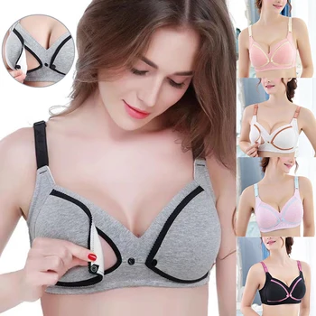 

Maternity Nursing Bra Pregnancy Breast Feeding Underwear Front Open Buckle Bras