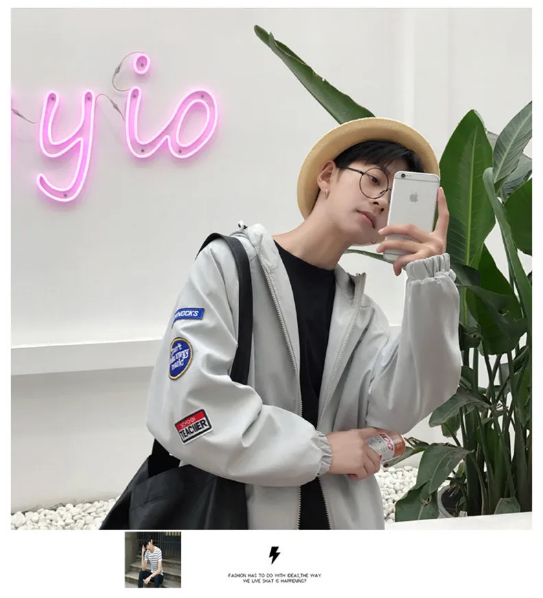 Hong Kong style BF весеннее пальто для мужчин корейский стиль для мальчиков Harajuku BF Стиль студентов универсальная куртка Ulzzang бейсбольная форма Fas