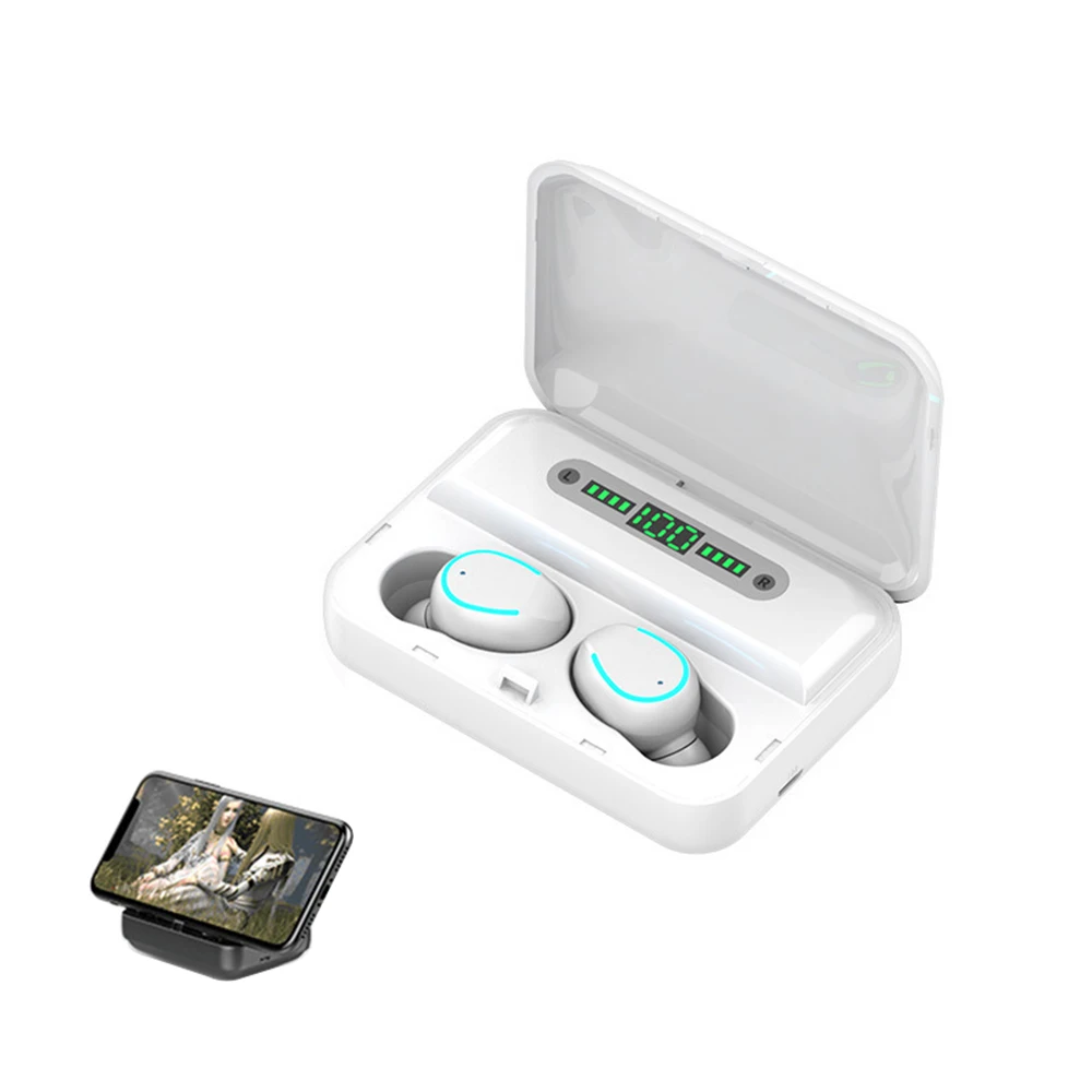 F9 Style 1 White TWS Bluetooth 5,0 наушники F9 B5 8D стерео беспроводные Bluetooth наушники водонепроницаемые гарнитура наушники 2000 мАч Внешний аккумулятор - Цвет: F9 Style 1 White