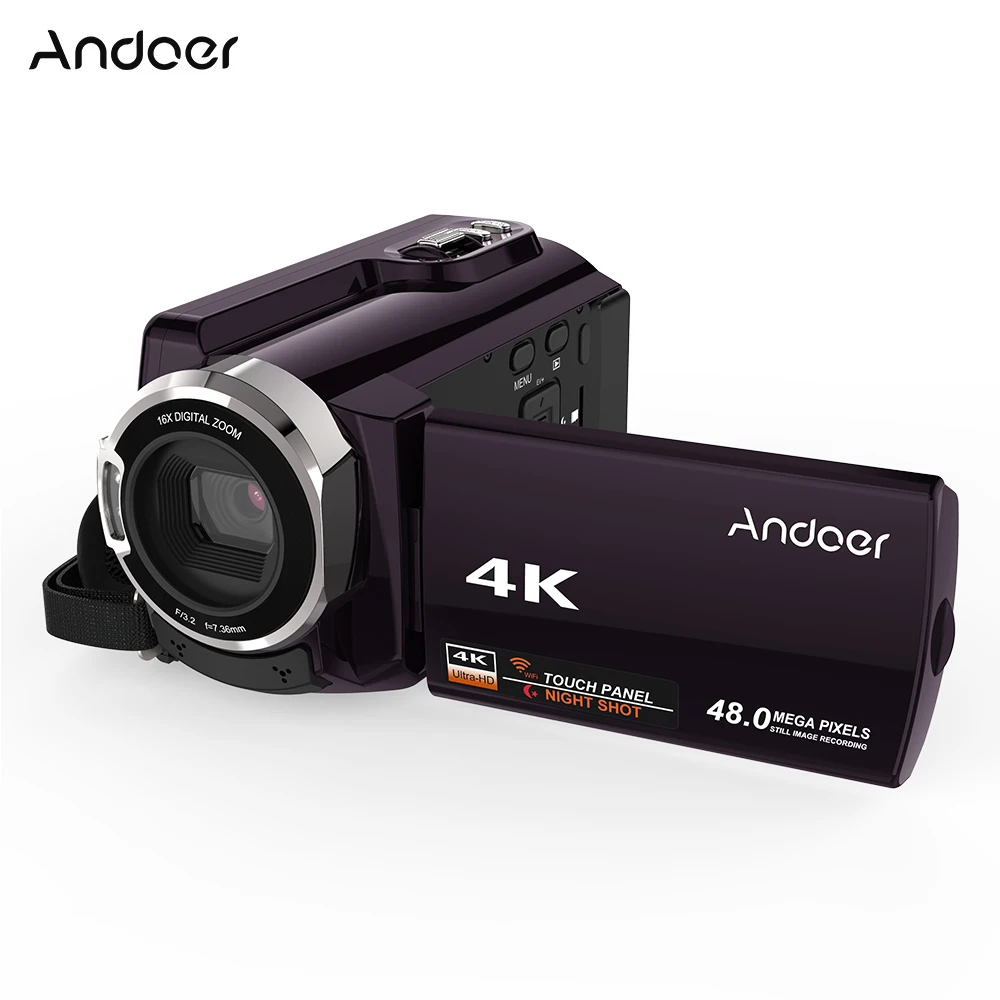 

Andoer HDV-534K 4K 48MP WiFi Digital Video Camera 1080P Full HD Novatek 96660 Chip 3inch Capacitive Touchscreen