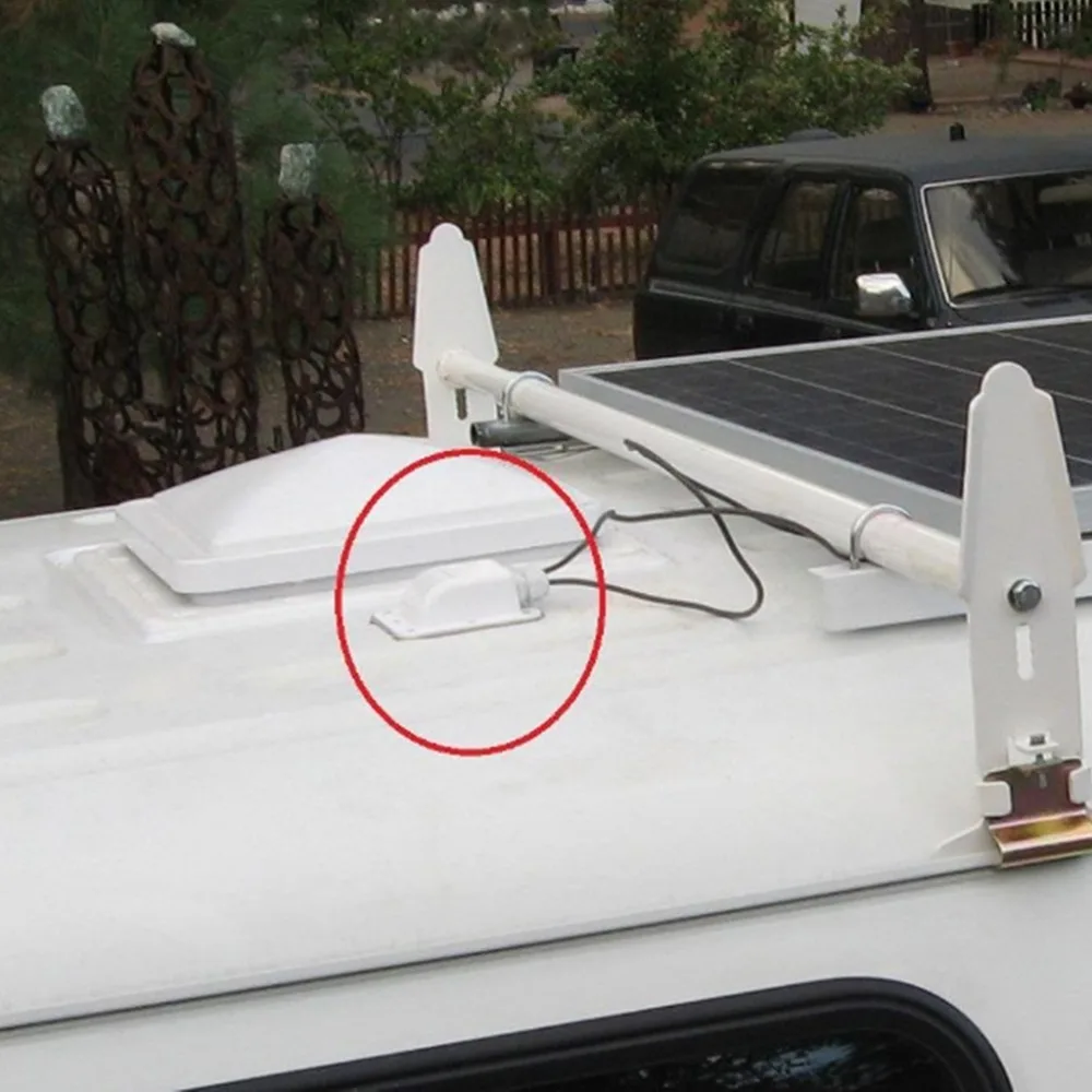 New 1 Pc ABS Solar RV Hunting Stand Roof Duct Cable Entry Round Junction Box White RV Accessories