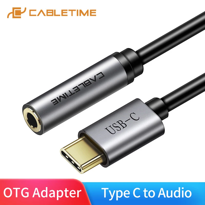 Переходник CABLETIME USB Type C на аудиоразъем 3 5 мм AUX для наушников Huawei mate20 P30 pro Xiaomi 6 8 9 SE