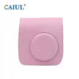CAIUL мини мгновенный чехол для камеры Ретро сумка для Fujifilm Instax Mini25/Mini26 Премиум PU Сумка для фотокамеры с плечевым ремнем - Цвет: Pink-1