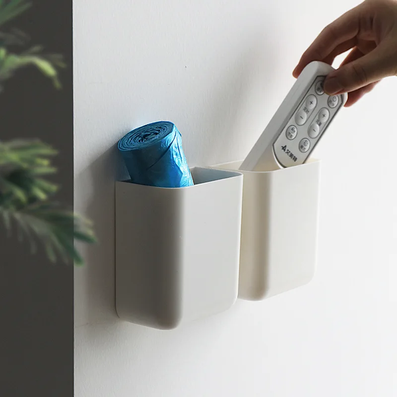 

1pcs Storage Box Remote Control Air Conditioner Storage Case Mobile Phone Plug Holder Stand Container Wall Mounted Organizer