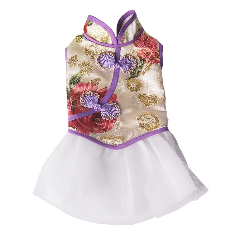 Китайский год одежда для собак костюм весна лето Собака платье Тан костюм Cheongsam кошка Чихуахуа Йоркский Щенок Одежда Прямая поставка