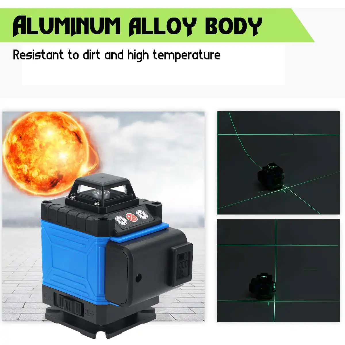 RC 360° 8/16 Lines Green Laser Level Detector 3D LCD Remote Control Self-Leveling Horizontal& Vertical Laser Level with Tripod