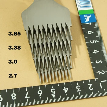 

3.38MM 3pcs Spacing Leather Craft Tools Hole Punches Stitching Punch Tool 2/510 Prong White Steel/ French Flat Cut