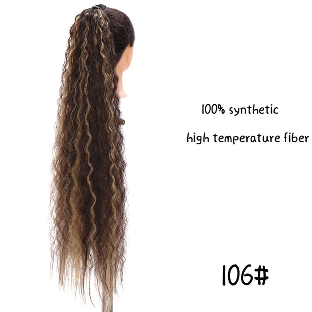 MSTN 30-Inch Synthetic Hair Fiber Heat-Resistant Straight Hair With Ponytail Fake Hair Chip-in Hair Extensions Pony Tail Wigs J106
