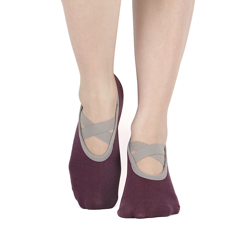 1 пара спортивных носков, тапочки для женщин, противоскользящие дамские демпфирующие бандажные Носки для пилатеса, балетная пятка, защитная накладка для танцев - Цвет: WD