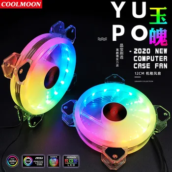 

Coolmoon Jade RGB Fan 12cm Case Fan Mute Transparent Computer Fan Factory Outlet