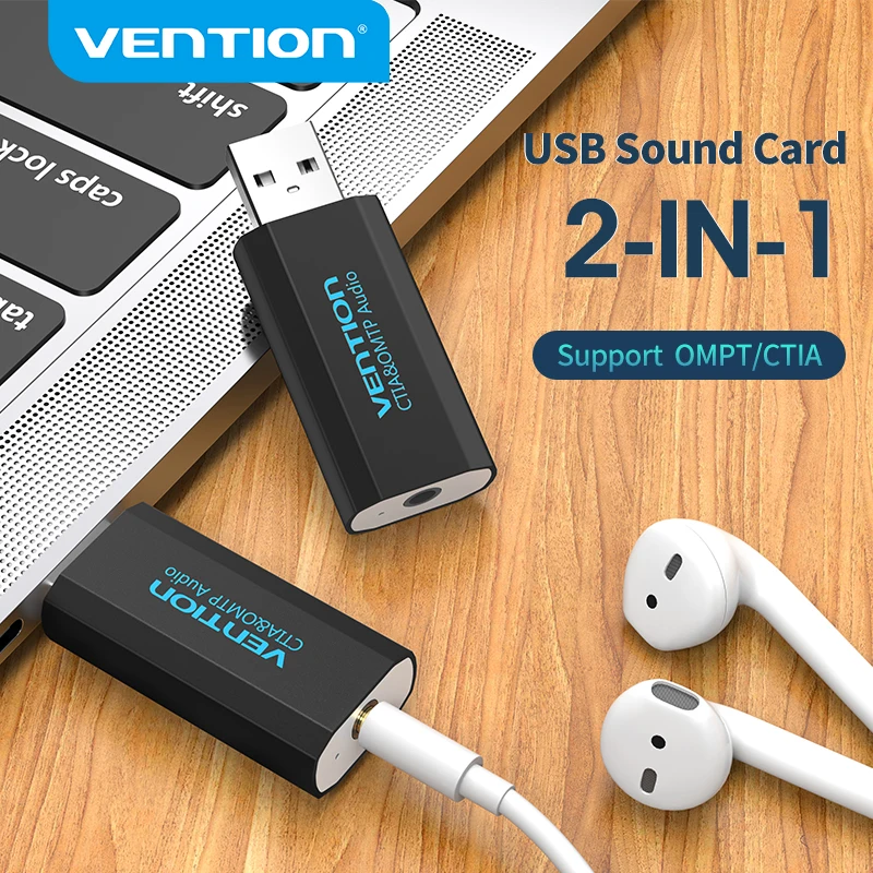 Vention Sound USB to 3.5mm Audiointerfa Adapter 2-in-1 USB to Earphone Speaker for Macbook Computer Laptop PC Sound Card - AliExpress