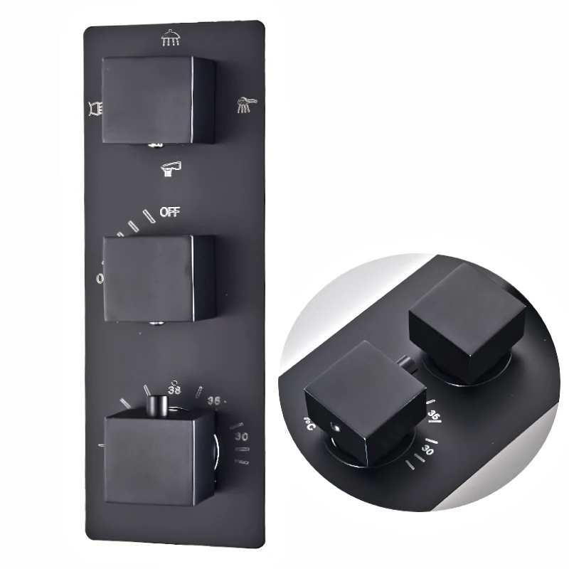 Faucet Cartridge Thermostatic Mixing Valve Bathroom Thermostatic Shower Mixer Valve-Square 3-4 Way Thermostatic Mixer Faucet Cartridges Faucet Accessories