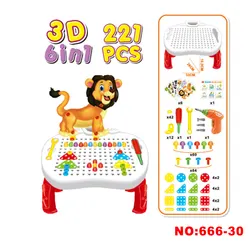 Perceuse électrique pour enfants, casse tête à vis, jouets de simulation, outil de jeu, démontage de la perceuse, perceuse pour enfants, jouets Puzzle 3D pour garçon 