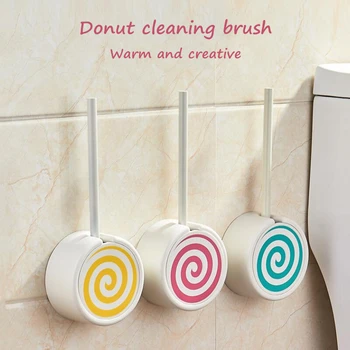 

Toilet Brush Set Creative Donuts Toilet Brush Bathroom Toilet Brush Holder Set Clean Tool Cleaning Brush Cherry To